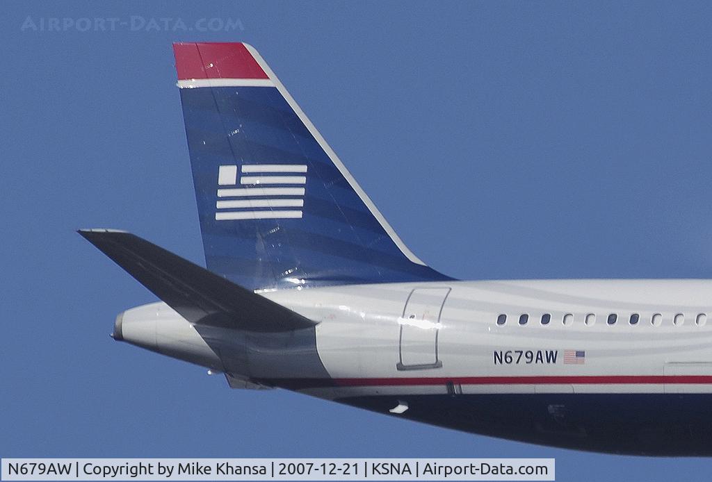 N679AW, 2005 Airbus A320-232 C/N 2613, Tail of US Airways A320.