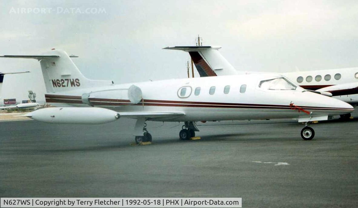 N627WS, Gates Learjet 25B C/N 170, This aircraft was pictured at Phoenix in 1992 - it was subsequently written off in a fatal crash at Houston in 1998