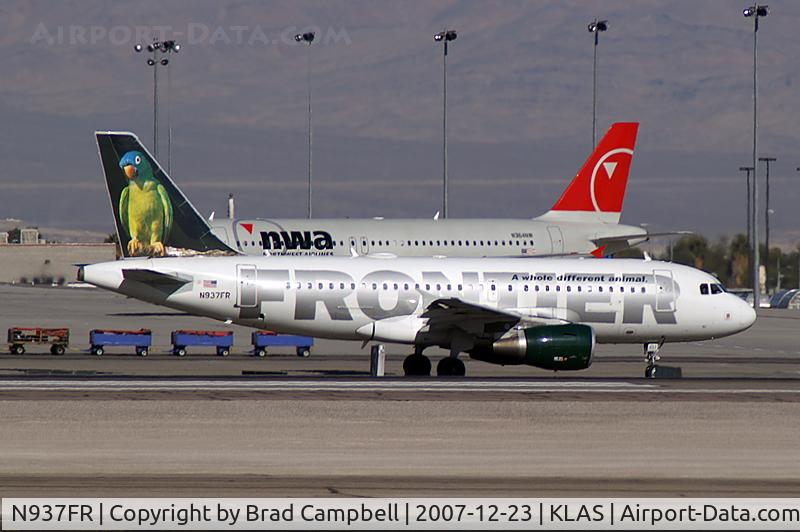 N937FR, 2005 Airbus A319-111 C/N 2400, Frontier Airlines - 'Carmen - The Blue Crowned Conure' or 'Parrot' / 2005 Airbus A319-111