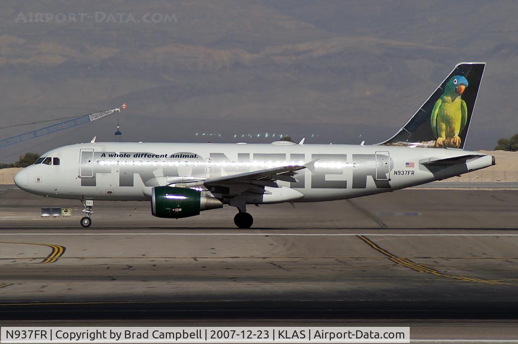 N937FR, 2005 Airbus A319-111 C/N 2400, Frontier Airlines - 'Carmen - The Blue Crowned Conure' or 'Parrot' / 2005 Airbus A319-111
