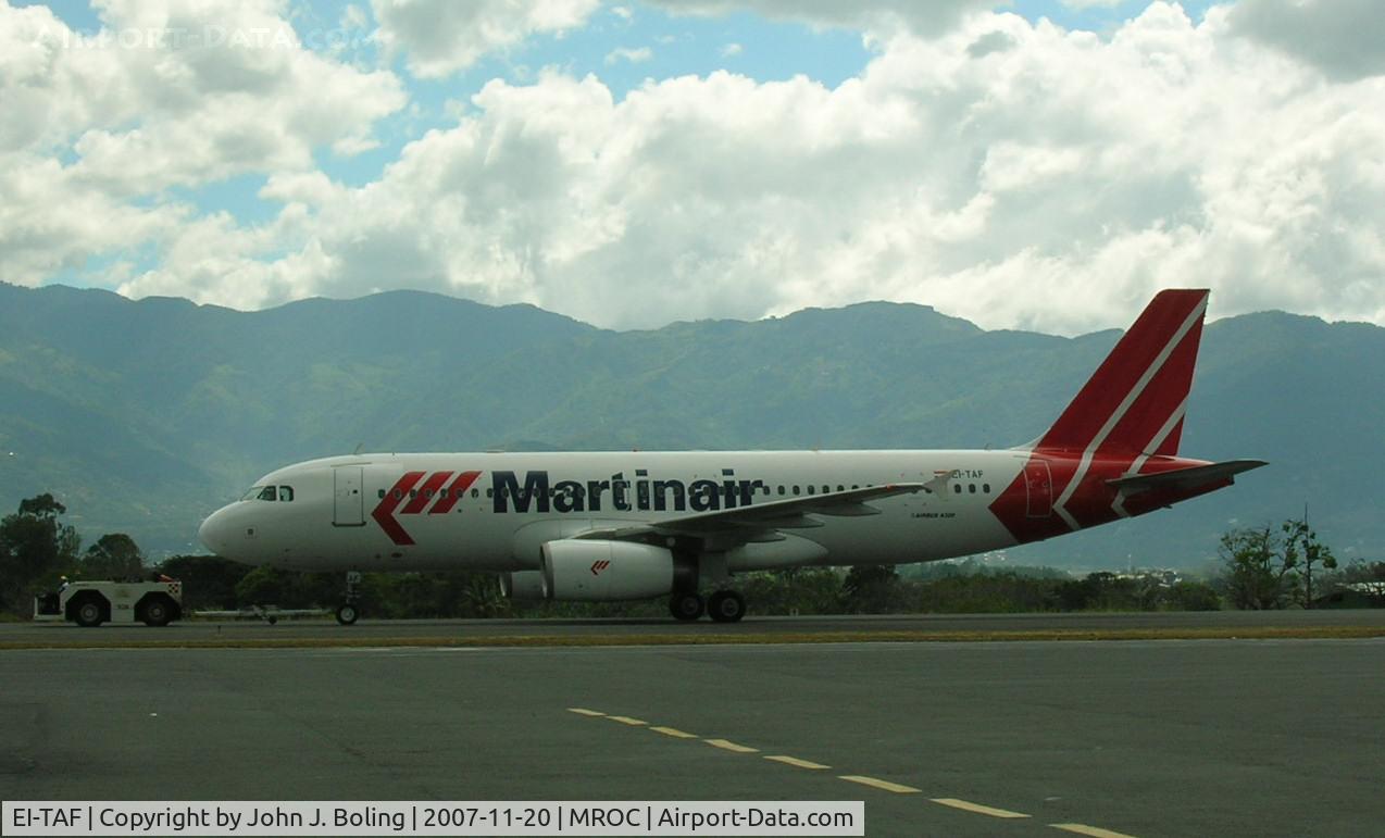 EI-TAF, 2001 Airbus A320-233 C/N 1374, Martinair A320 under tow at MROC