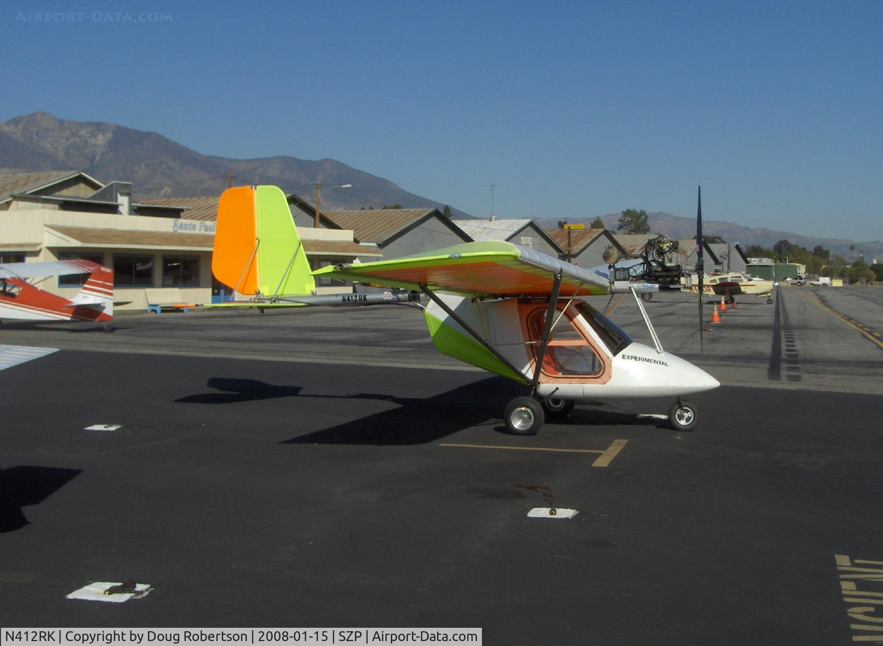N412RK, 2001 Flightstar IISC C/N 100349, 2001 Flightstar IISC, HKS 2 cylinder 4 stroke 6,200 rpm geared, dual carb 60 Hp, two place ultralight. Experimental class