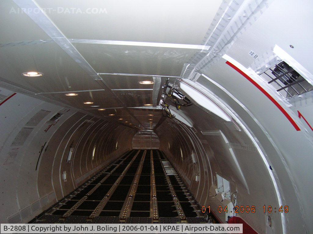B-2808, 1989 Boeing 757-26D C/N 24471, Interior after conversion from pax to cargo.