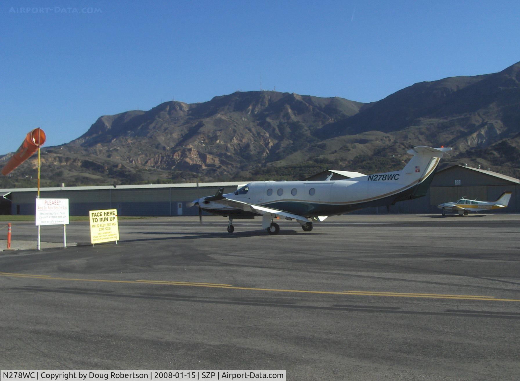 N278WC, 1999 Pilatus PC-12/45 C/N 278, 1999 Pilatus PC-12/45, one P&W (Canada) PT6A-66 turboprop, taxi to use all of Rwy 22 overrun for takeoff