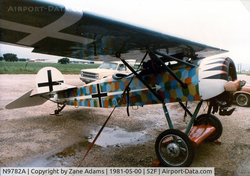 N9782A, 1978 Fokker D-VIII Replica C/N 72048, Fokker D-VIII replica built by Bob Ralston
