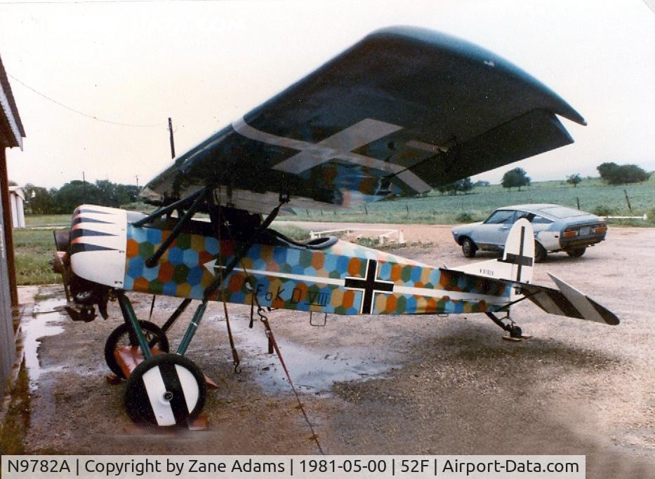 N9782A, 1978 Fokker D-VIII Replica C/N 72048, Fokker D-VIII replica built by Bob Ralston