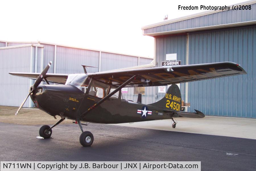 N711WN, 1959 Cessna L-19E Bird Dog C/N 24501, This is a clean aircraft.  I was very surprized at the detail work inside the cockpit.  Thnks to Sparkchasers fior the Photo-Opt on this very rare good looking bird.