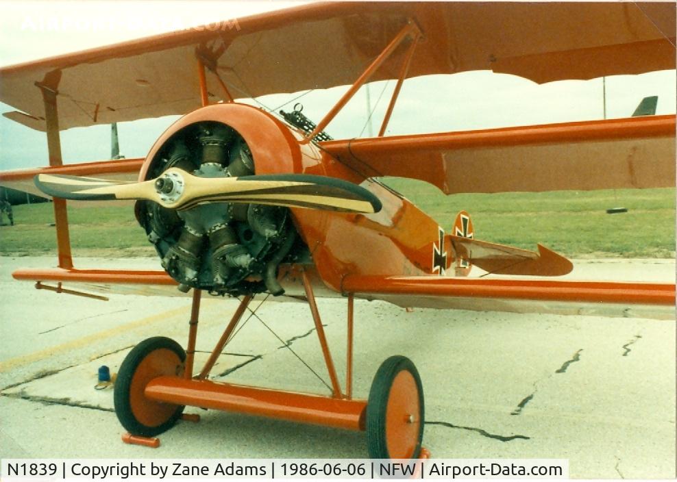 N1839, 1980 Fokker Dr.1 Triplane Replica C/N 1839, Fokker Dr-I Replica - this aircraft is now on display at the Cavanaugh Flight Museum