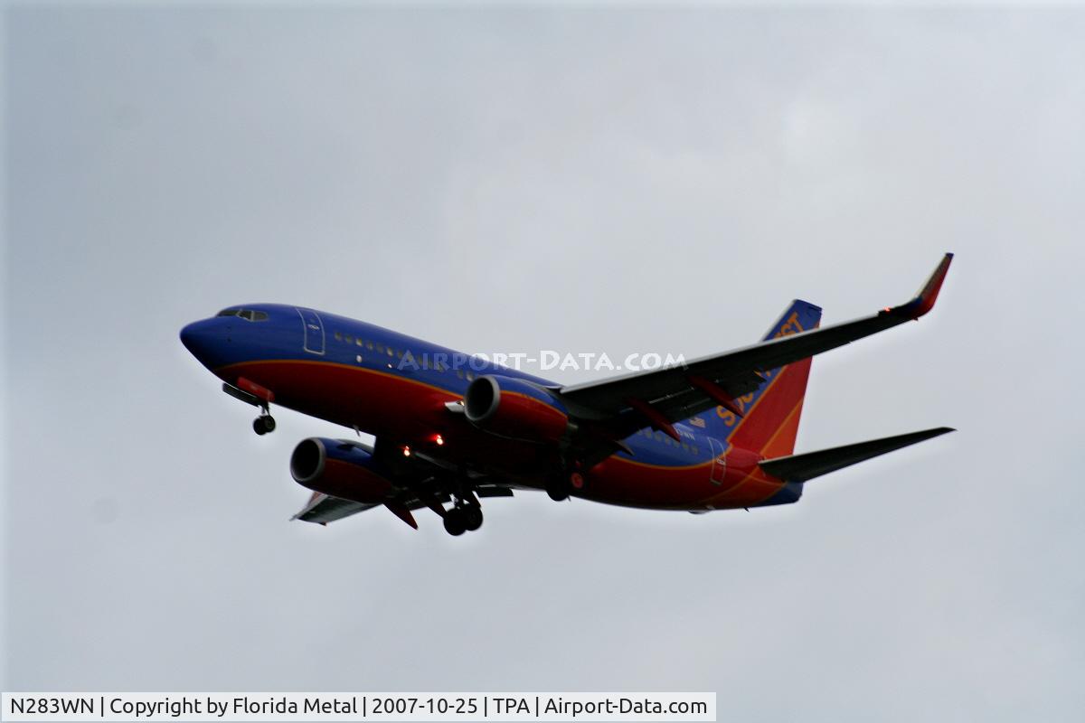 N283WN, 2007 Boeing 737-7H4 C/N 36610, Southwest