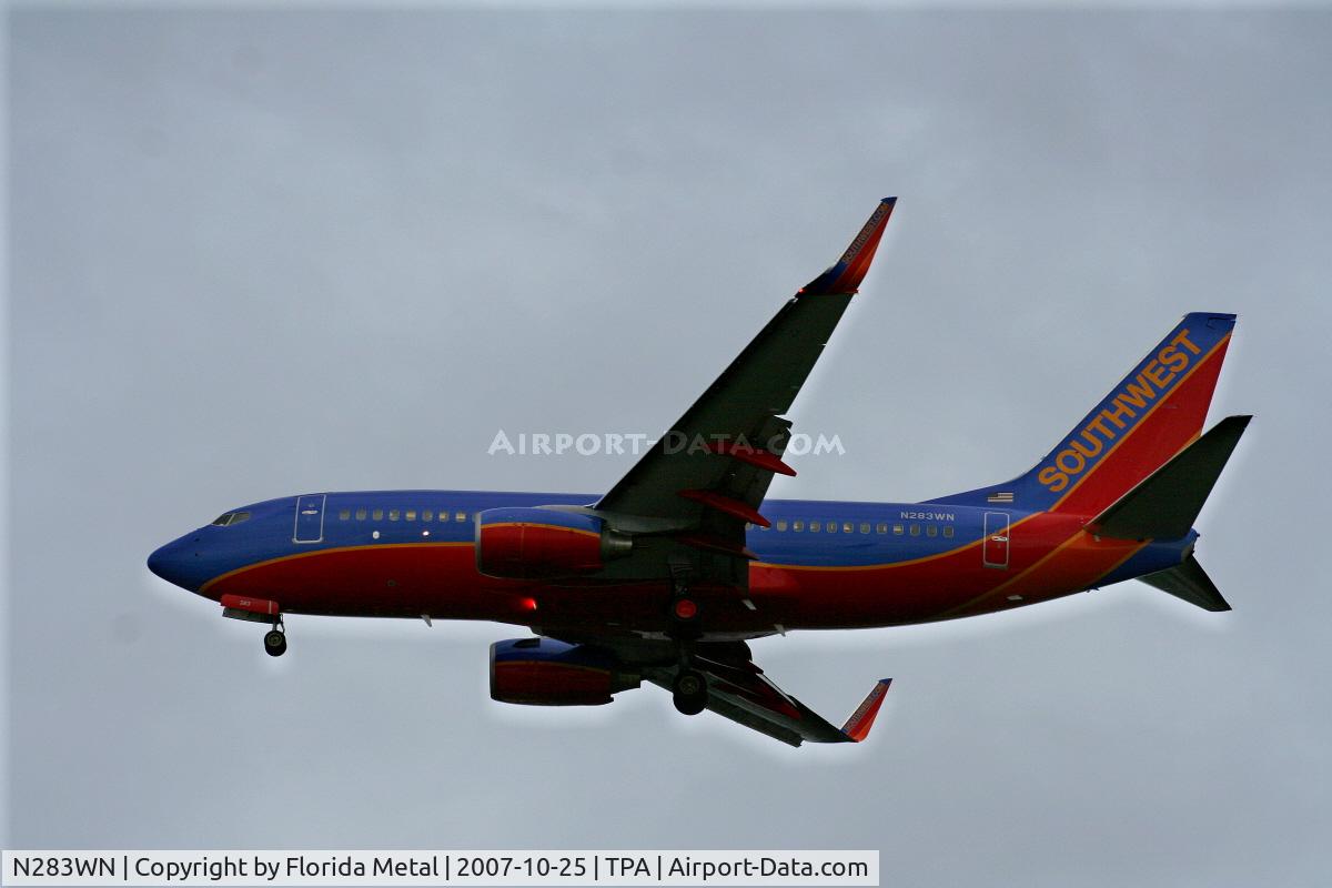 N283WN, 2007 Boeing 737-7H4 C/N 36610, Southwest