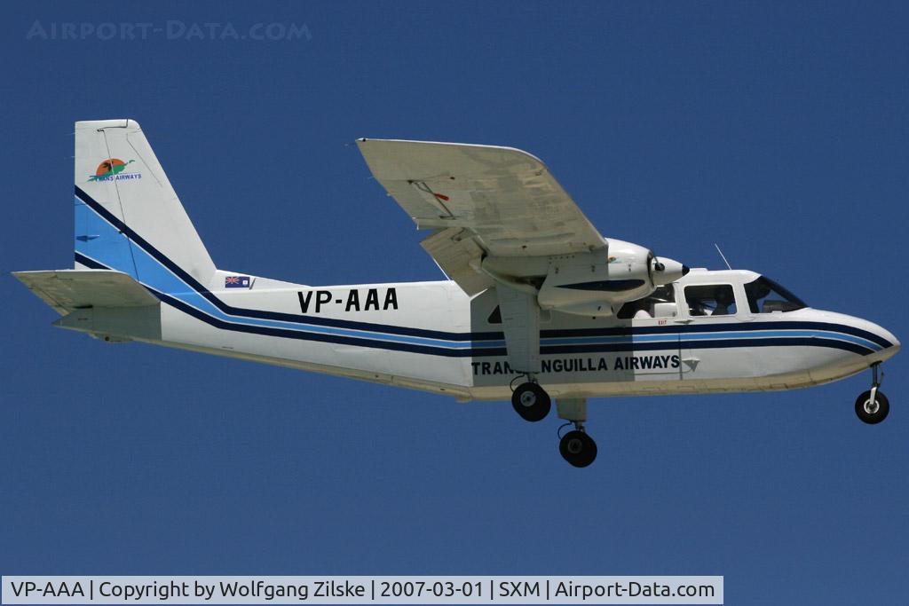 VP-AAA, 1974 Britten-Norman BN-2A-21 Islander C/N 382, visitor