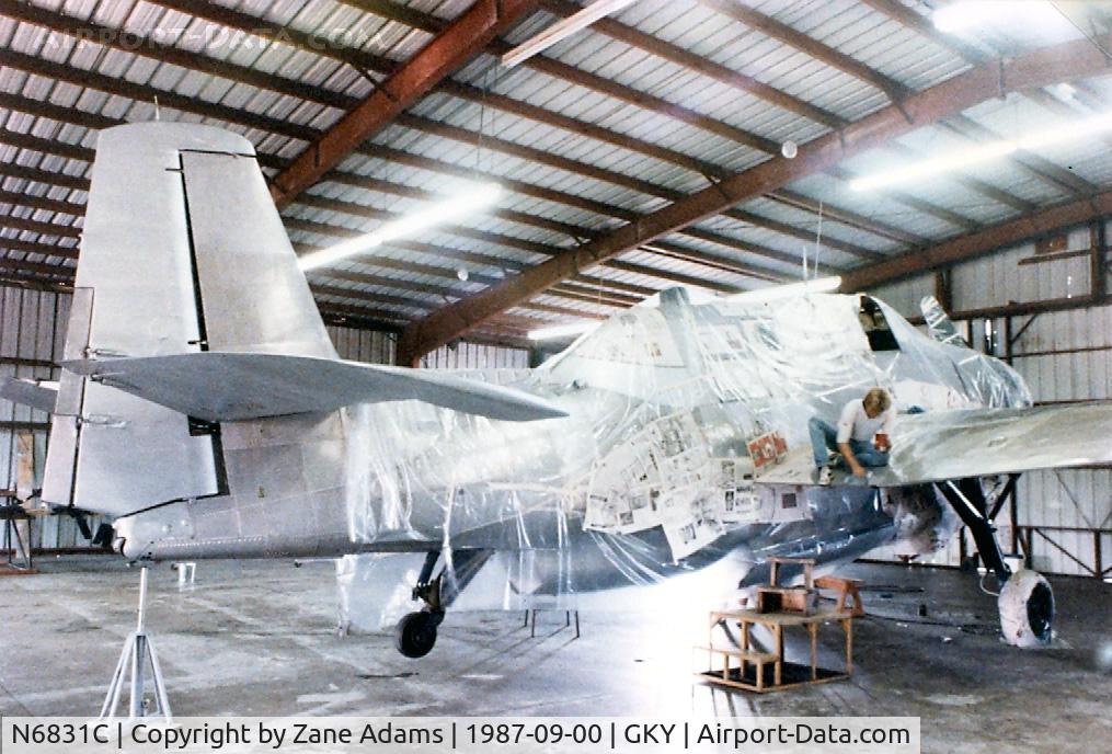 N6831C, 1942 General Motors TBM-3E Avenger C/N 2942, In the paint shop.