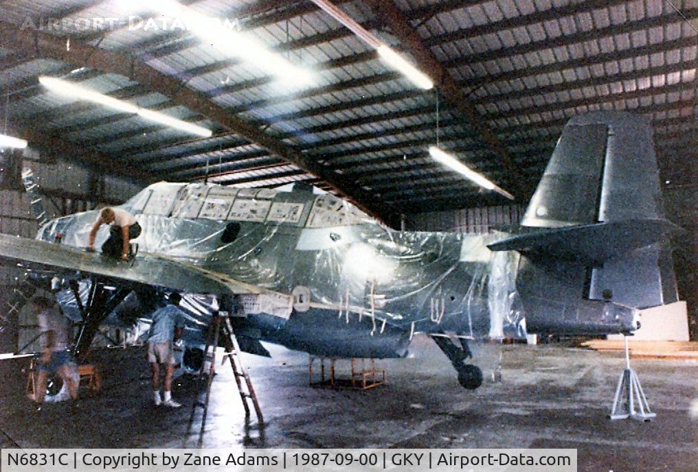 N6831C, 1942 General Motors TBM-3E Avenger C/N 2942, In the paint shop.