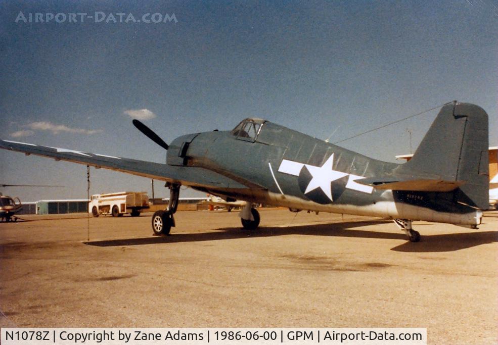 N1078Z, 1963 Grumman F6F-5 Hellcat C/N 27354801-66, Hellcat! At Grand Prairie Municipal