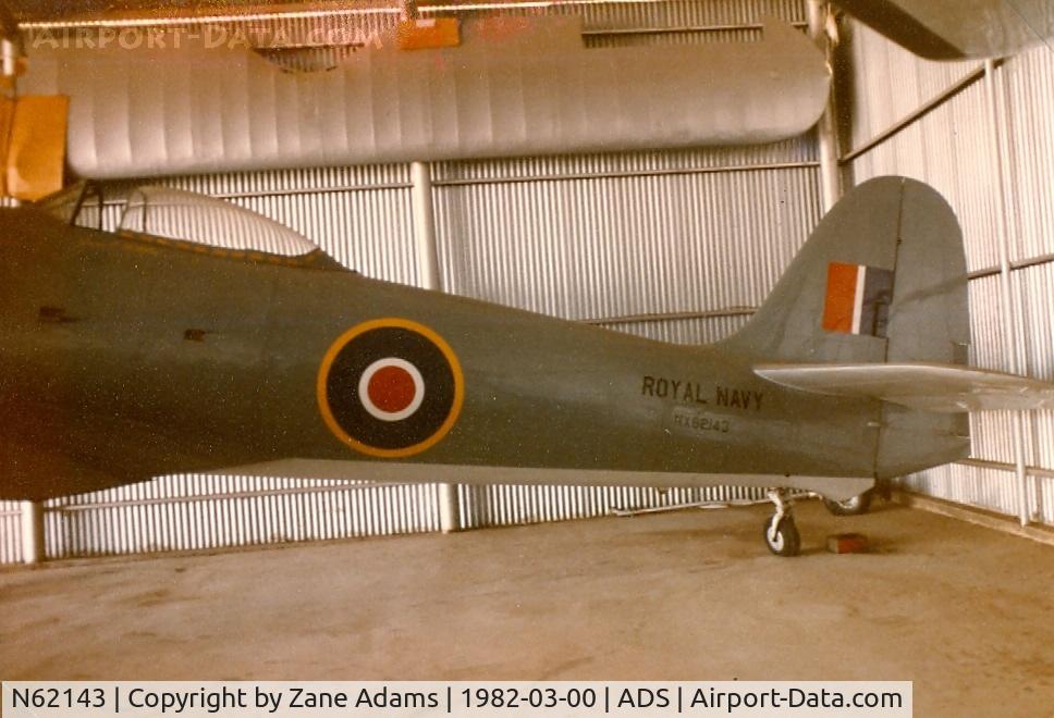 N62143, 1960 Hawker Sea Fury T.20 C/N ES.8509, Sea Fury Tail - This aircraft now flies as the racer