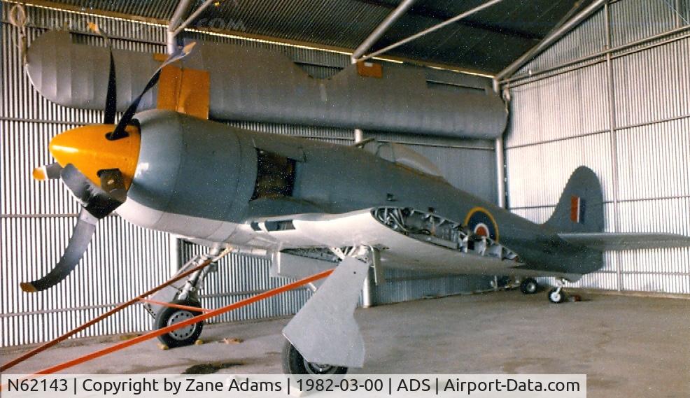 N62143, 1960 Hawker Sea Fury T.20 C/N ES.8509, A bent Sea Fury - This aircraft now flies as the racer 