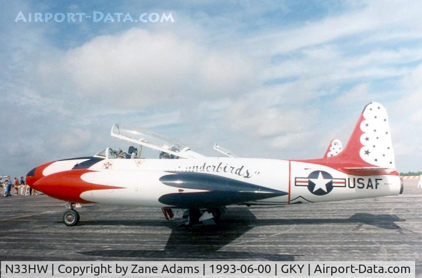 N33HW, Canadair T-33AN Silver Star 3 C/N T33-375, Thunderbirds T-Bird Paint