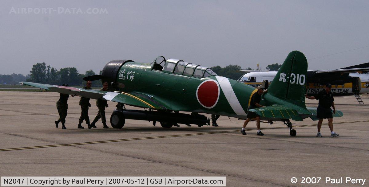 N2047, 1952 Canadian Car & Foundry T-6 Harvard Mk.4 C/N CCF4-83, A Nakijima replica getting a push-back