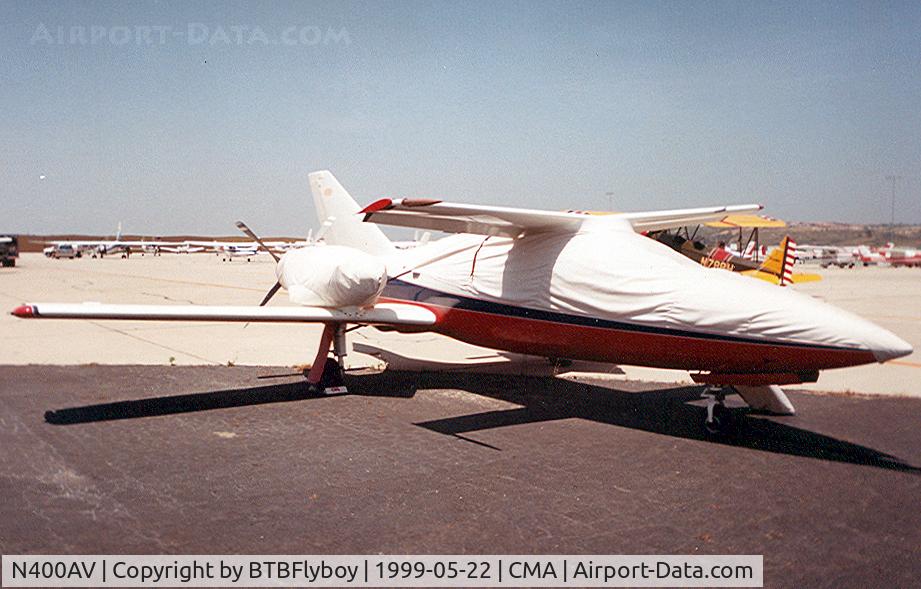 N400AV, 1984 Avtek Corporation 400 C/N POC-001, Canard biplane pusher twin. Very Strange!!