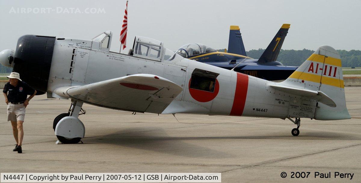 N4447, 1945 Canadian Car & Foundry Harvard Mk.4 C/N CCF4-241, Getting her secured for her show
