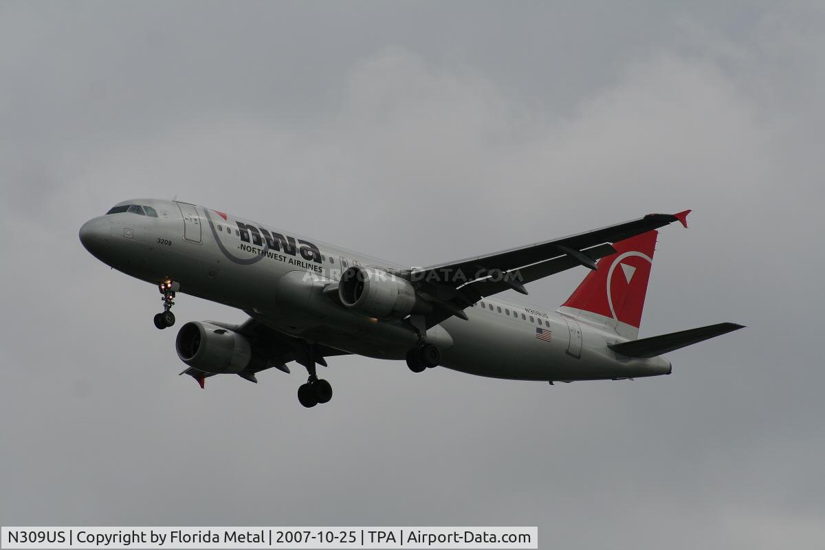 N309US, 1990 Airbus A320-211 C/N 118, Northwest