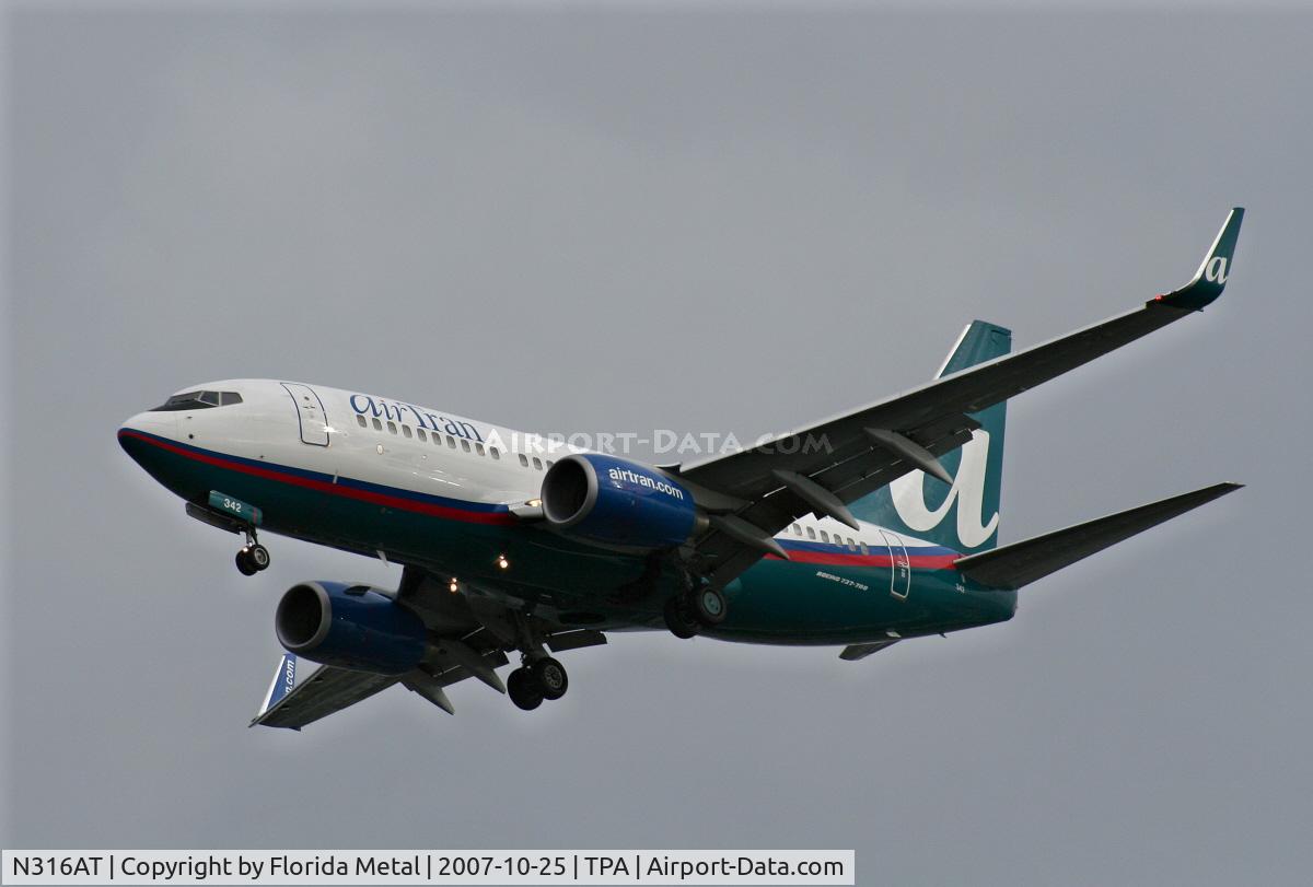 N316AT, 2007 Boeing 737-7BD C/N 33928, Air Tran