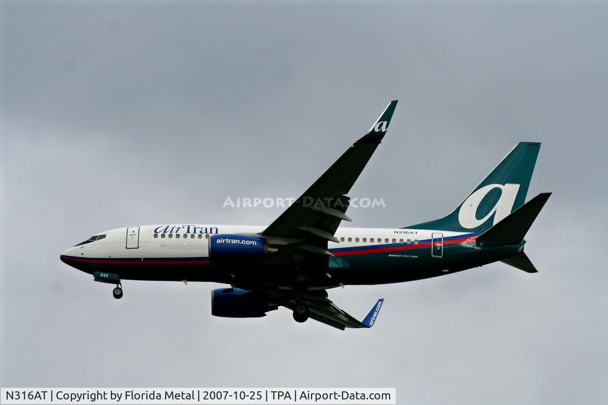 N316AT, 2007 Boeing 737-7BD C/N 33928, Air Tran