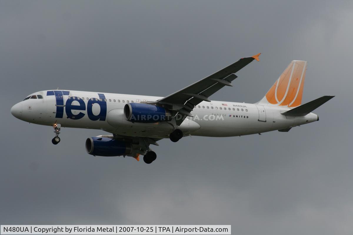 N480UA, 2001 Airbus A320-232 C/N 1555, Ted