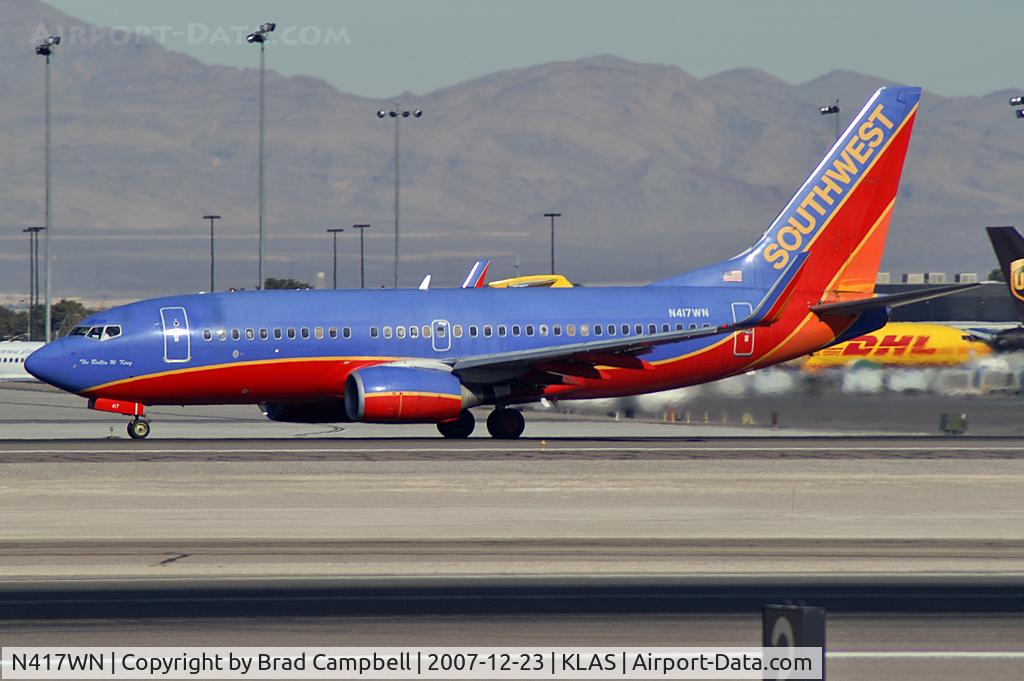 N417WN, 2001 Boeing 737-7H4 C/N 29822, Southwest Airlines - 'The Rollin W. King' / 2001 Boeing 737-7H4 / Dedicated to one of the founding fathers of SWA.