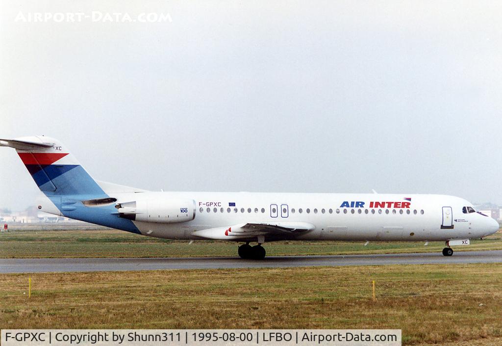 F-GPXC, 1994 Fokker 100 (F-28-0100) C/N 11493, Rolling rwy 14L for departure...