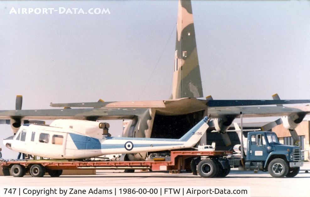747, Lockheed C-130H Hercules C/N 382-4723, Greek C-130H at Meacham Field making a pickup from Bell Helicopter