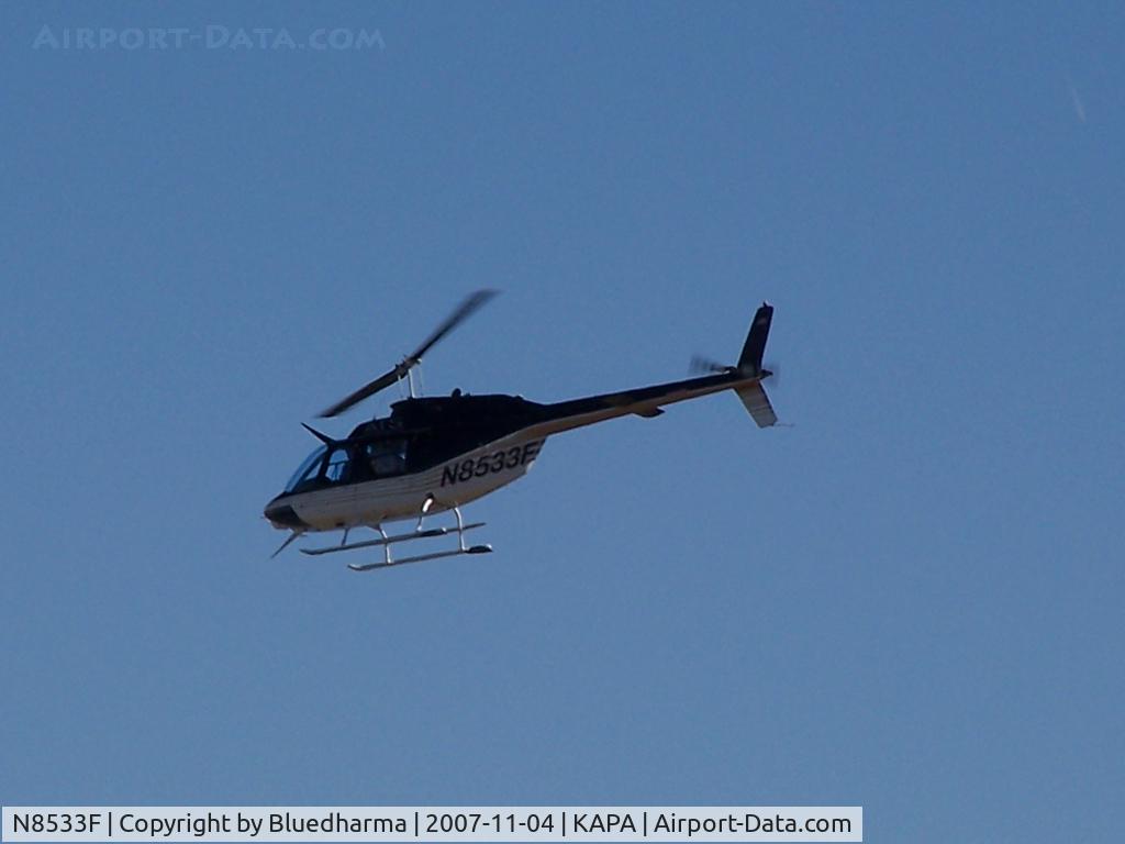 N8533F, 1968 Bell 206B JetRanger C/N 254, Leaving KAPA