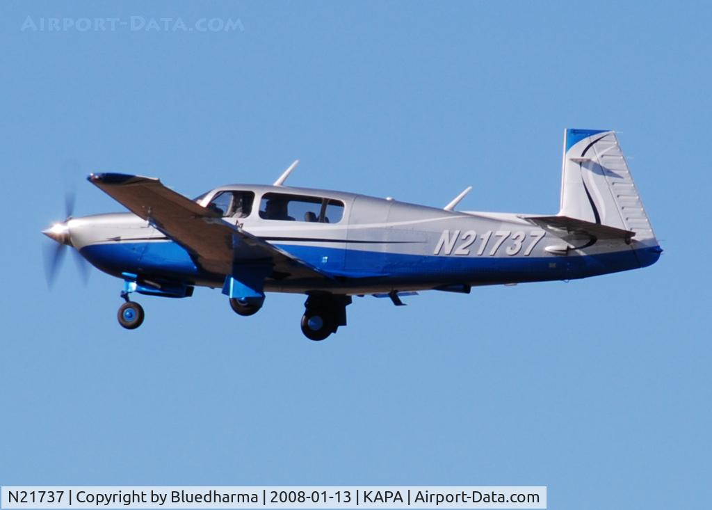 N21737, 1999 Mooney M20S Eagle C/N 30-0004, Approach to 17R