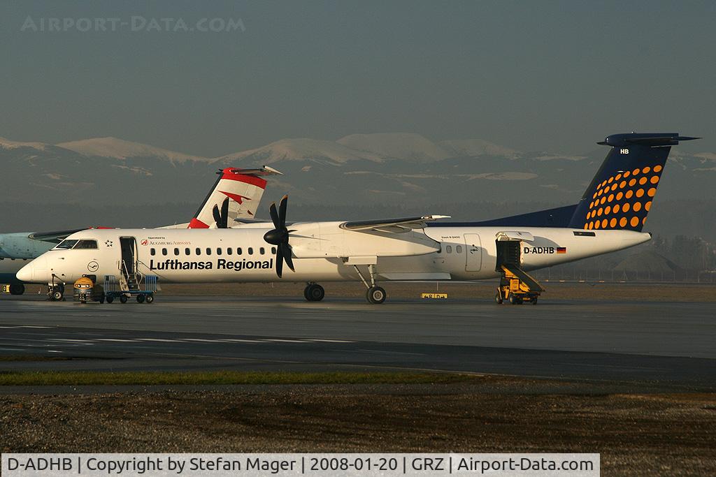 D-ADHB, 2001 De Havilland Canada DHC-8-402Q Dash 8 C/N 4029, Augsburg DH8/4 from MUC