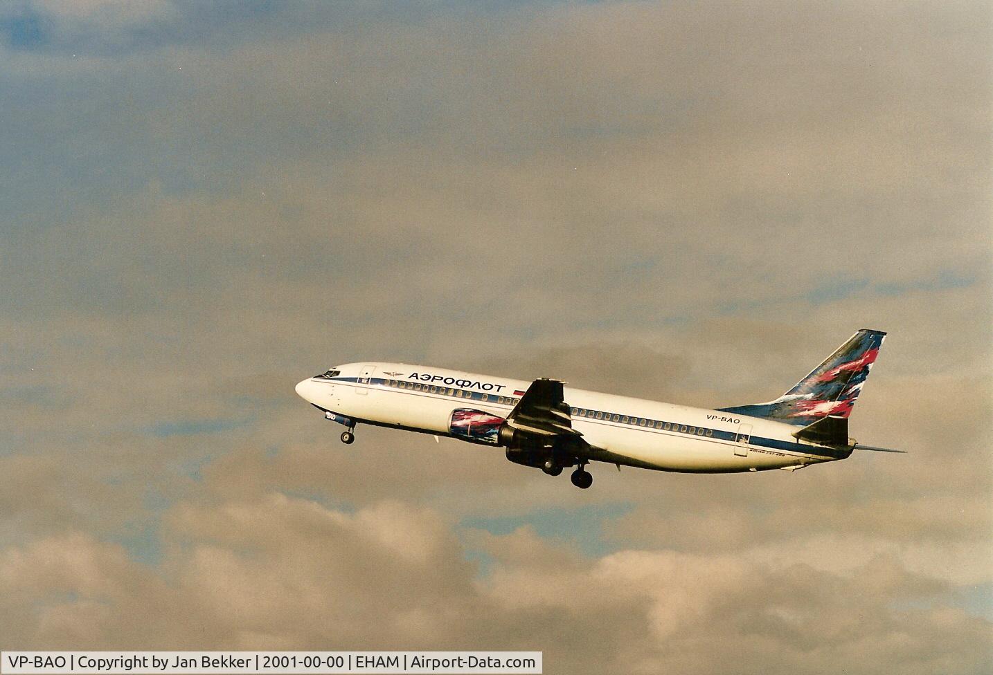 VP-BAO, 1998 Boeing 737-4M0 C/N 29207, Schiphol, just after take off