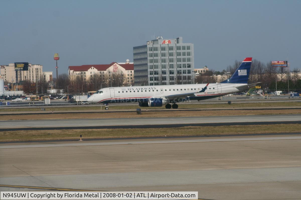 N945UW, Embraer ERJ-190-100 IGW 190AR C/N 19000062, US Airways