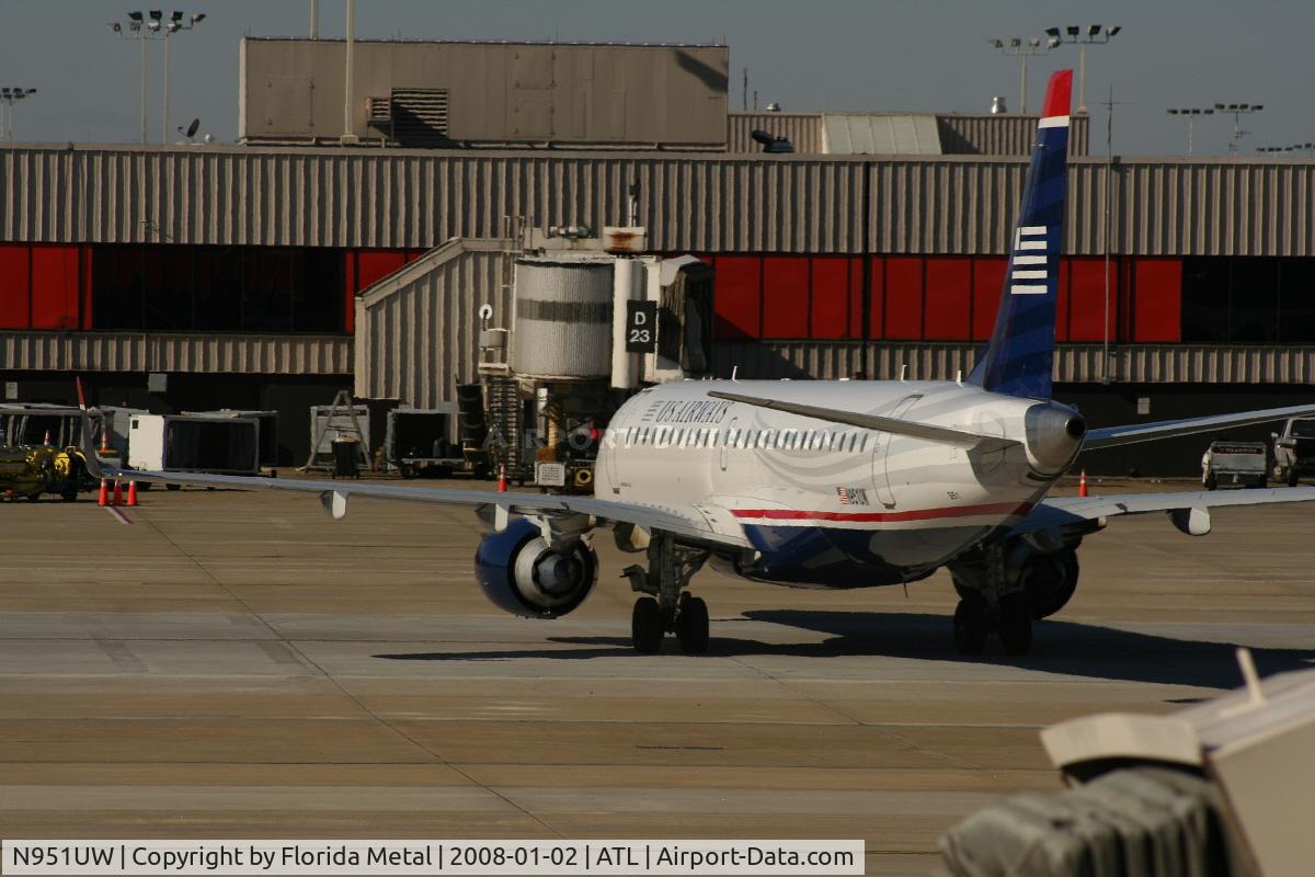N951UW, 2007 Embraer ERJ-190-100 IGW 190AR C/N 19000112, US Airways