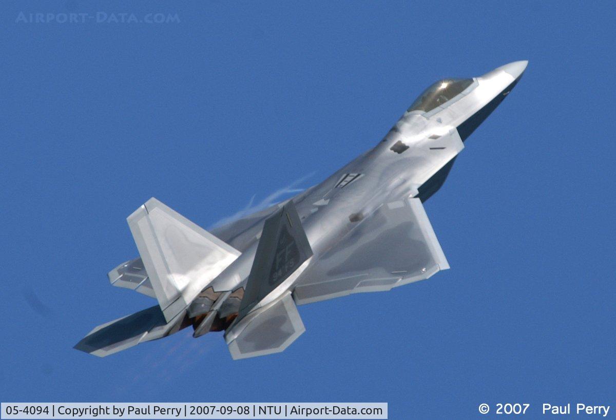 05-4094, 2005 Lockheed Martin F-22A Raptor C/N 4094, Gaining some altitude, nearly show time