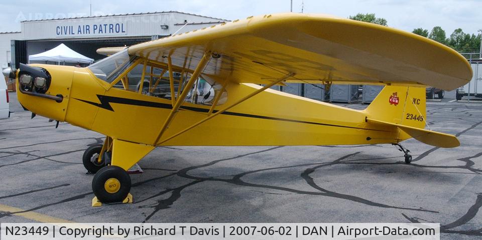 N23449, 1939 Piper J3C-65 Cub Cub C/N 3180, 1939 Piper J3C-65 in Danville Va.