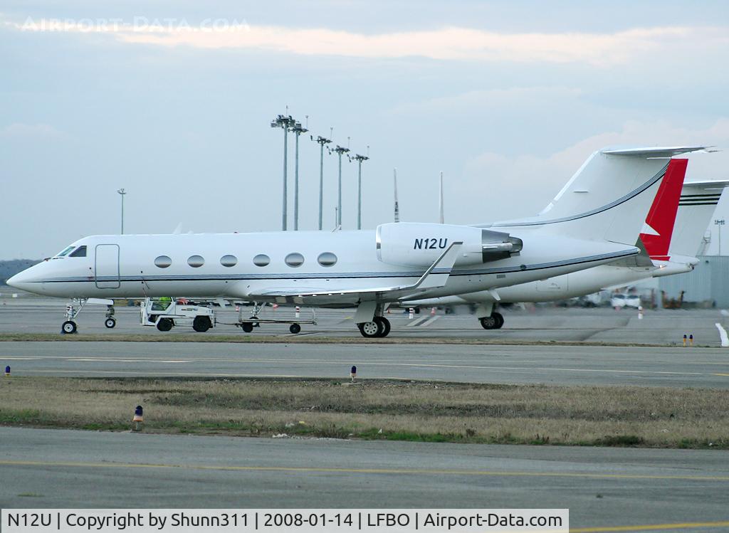 N12U, 1989 Gulfstream Aerospace Gulfstream IV C/N 1112, Parked at the General Aviation apron