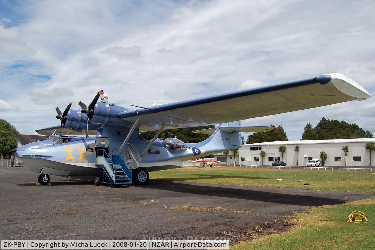 ZK-PBY, Consolidated Vultee PBY-5A Catalina C/N CV-357, At Ardmore, getting ready for a scenic flight