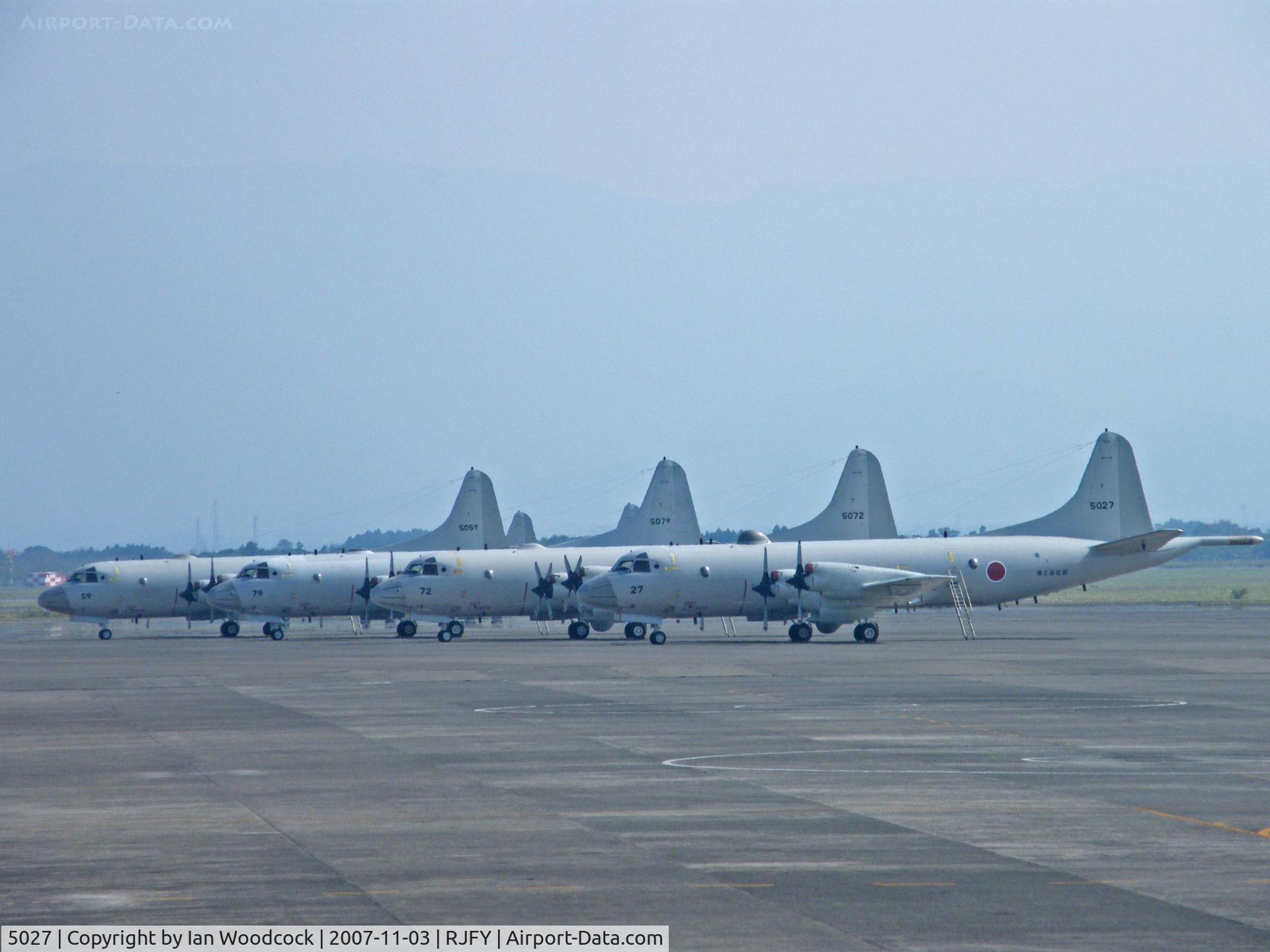5027, Lockheed P-3C Orion C/N 9024, Lockheed P-3C/Kanoya AB (heads a line of P-3's on the ramp)