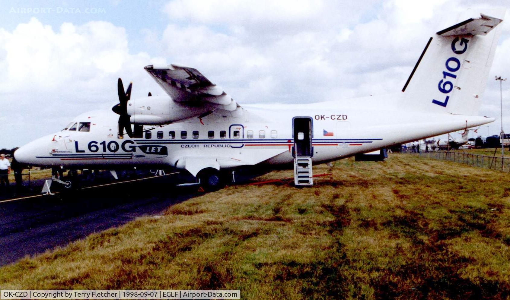 OK-CZD, 1997 Let L-610G Ayres 7000 C/N 0301, Let 610 displayed at 1998 Farnborough Air Show