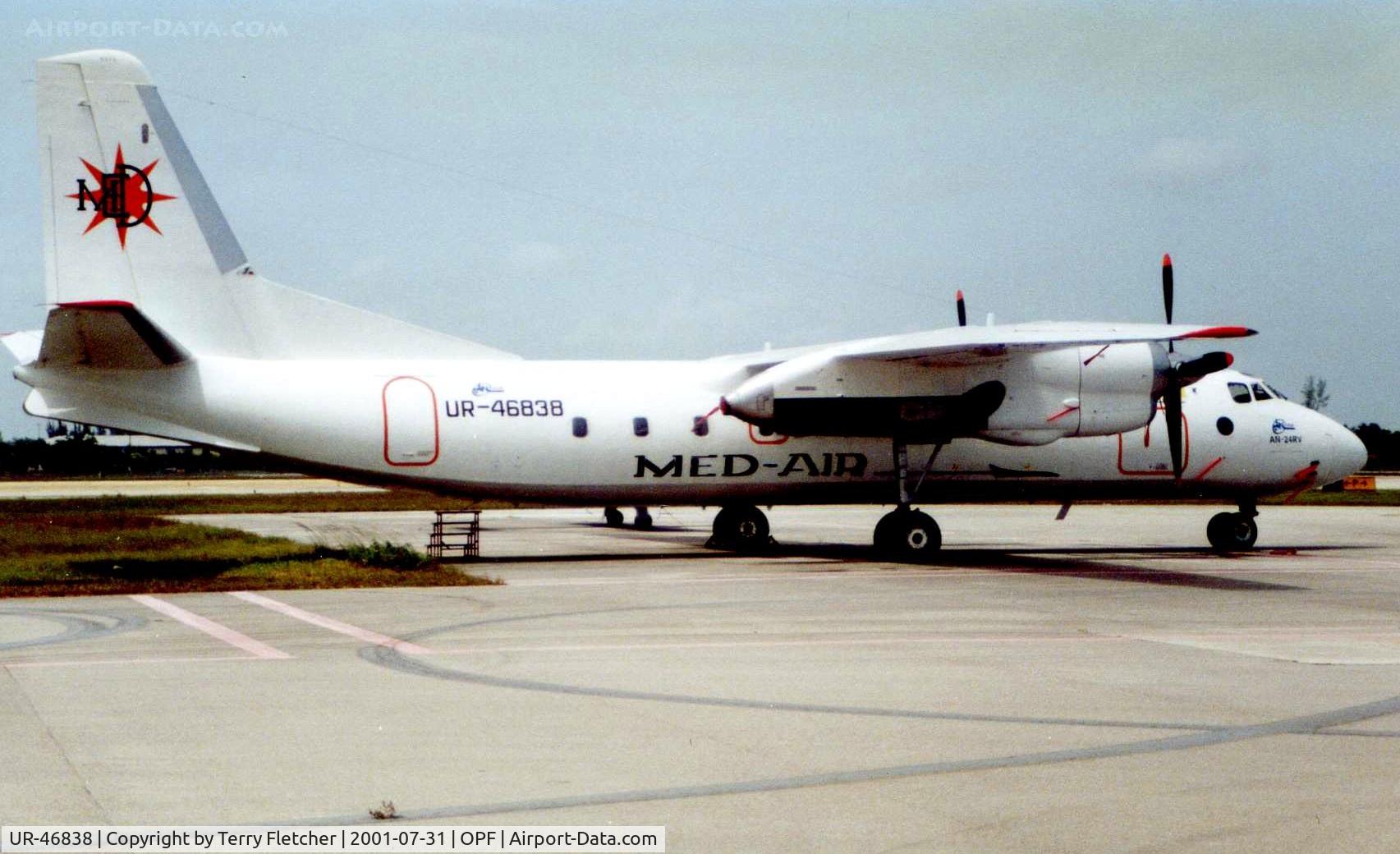 UR-46838, 1971 Antonov An-24RV C/N 7306805, An24 at Opa Locka in 2001