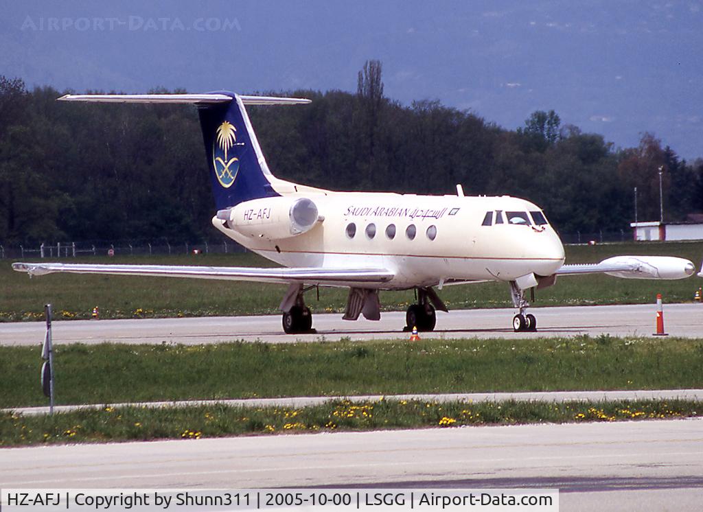 HZ-AFJ, 1977 Grumman G-1159 Gulfstream II-TT C/N 203, Parked at the airport