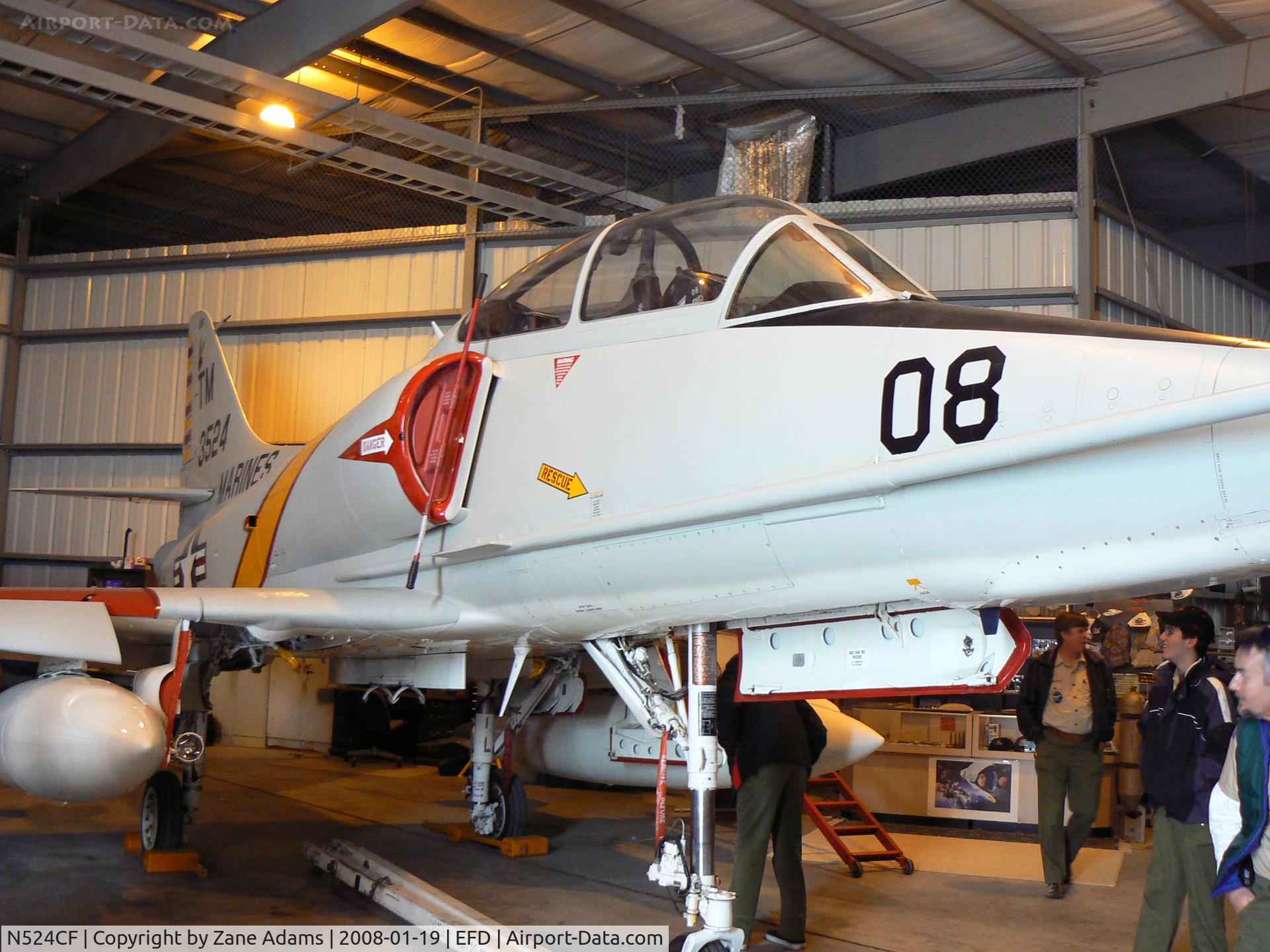 N524CF, 1967 Douglas TA-4F Skyhawk C/N 13590, Collings Foundation TA-4J in the hanger at Ellington Field