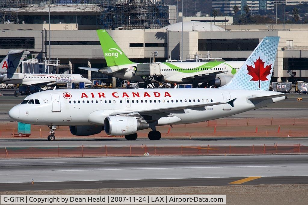 C-GITR, 2001 Airbus A319-112 C/N 1577, Air Canada C-GITR (FLT ACA797) from Montreal Pierre Elliot Trudeau Int'l (CYUL) after arrival on RWY 25L.