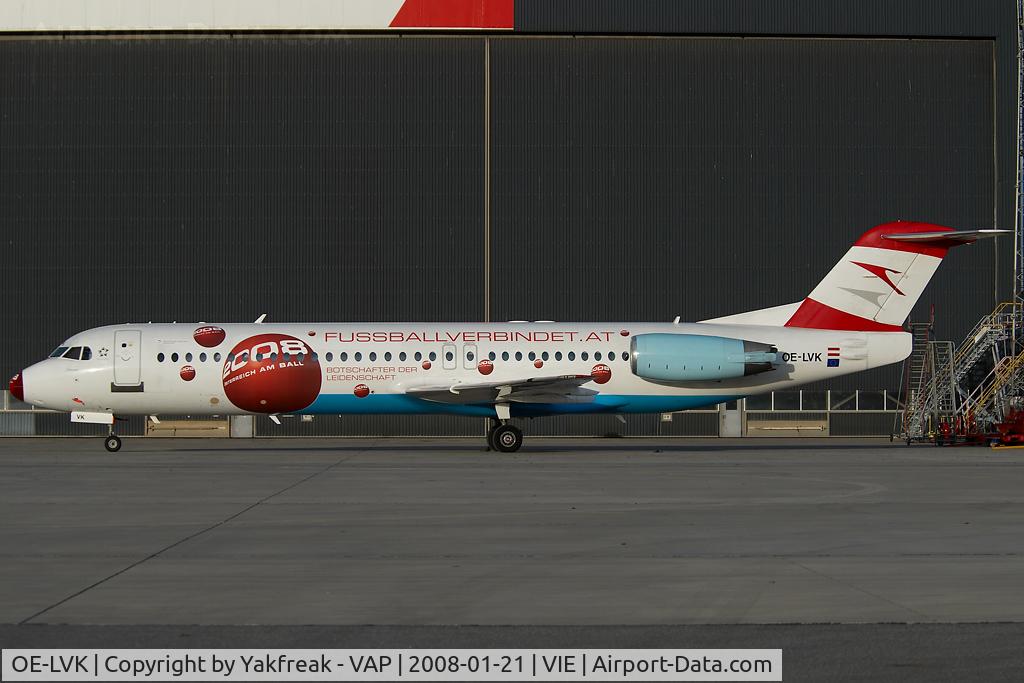 OE-LVK, 1992 Fokker 100 (F-28-0100) C/N 11397, Austrian Arrows Fokker 100 in Euro 2008 colors