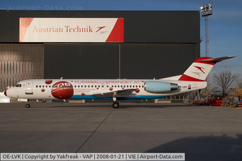 OE-LVK, 1992 Fokker 100 (F-28-0100) C/N 11397, Austrian Arrows Fokker 100 in Euro 2008 colors