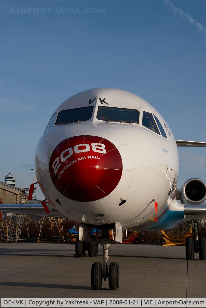 OE-LVK, 1992 Fokker 100 (F-28-0100) C/N 11397, Austrian Arrows Fokker 100 in Euro 2008 colors